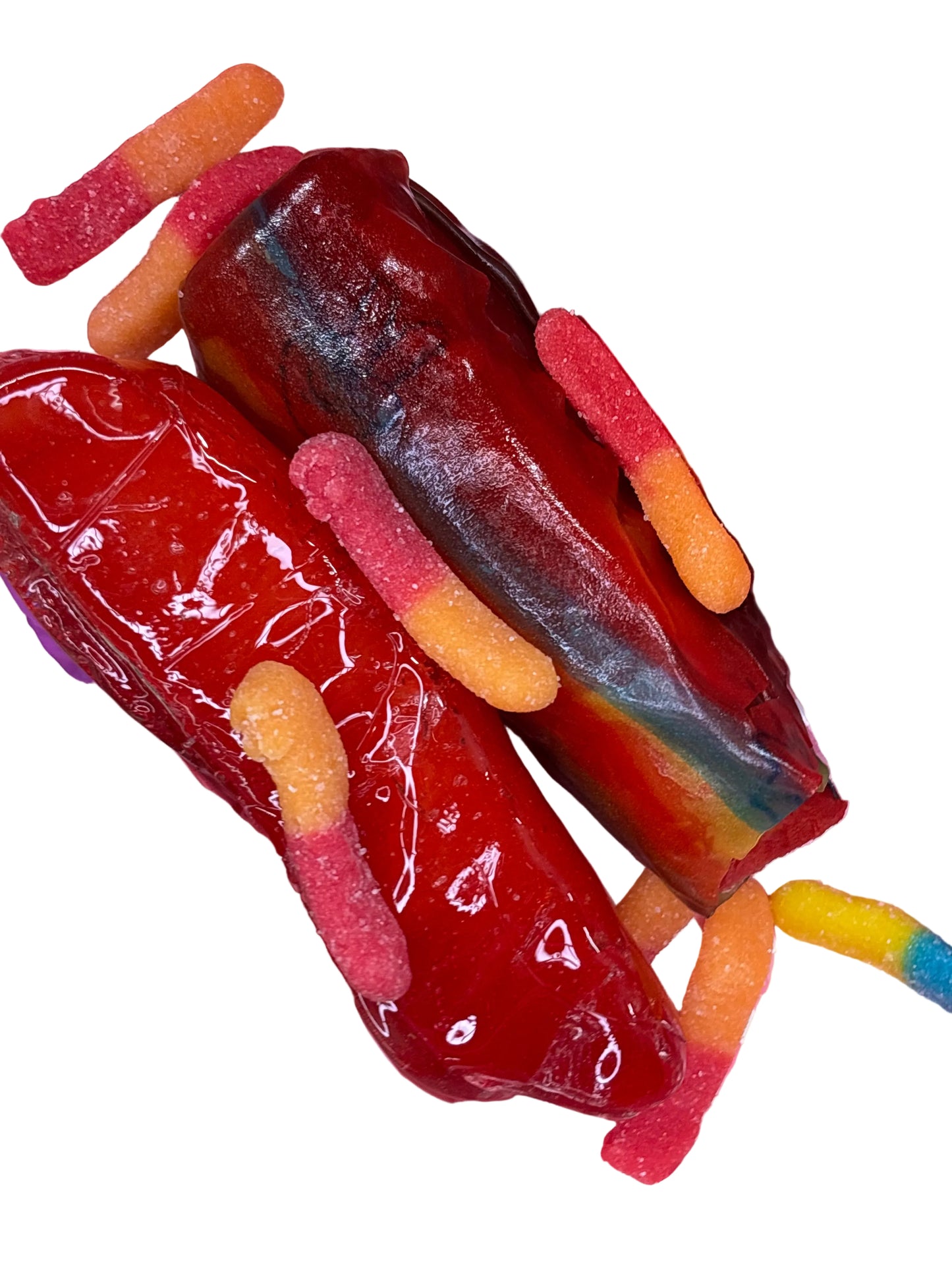 Fruit roll-up candy pineapple spears