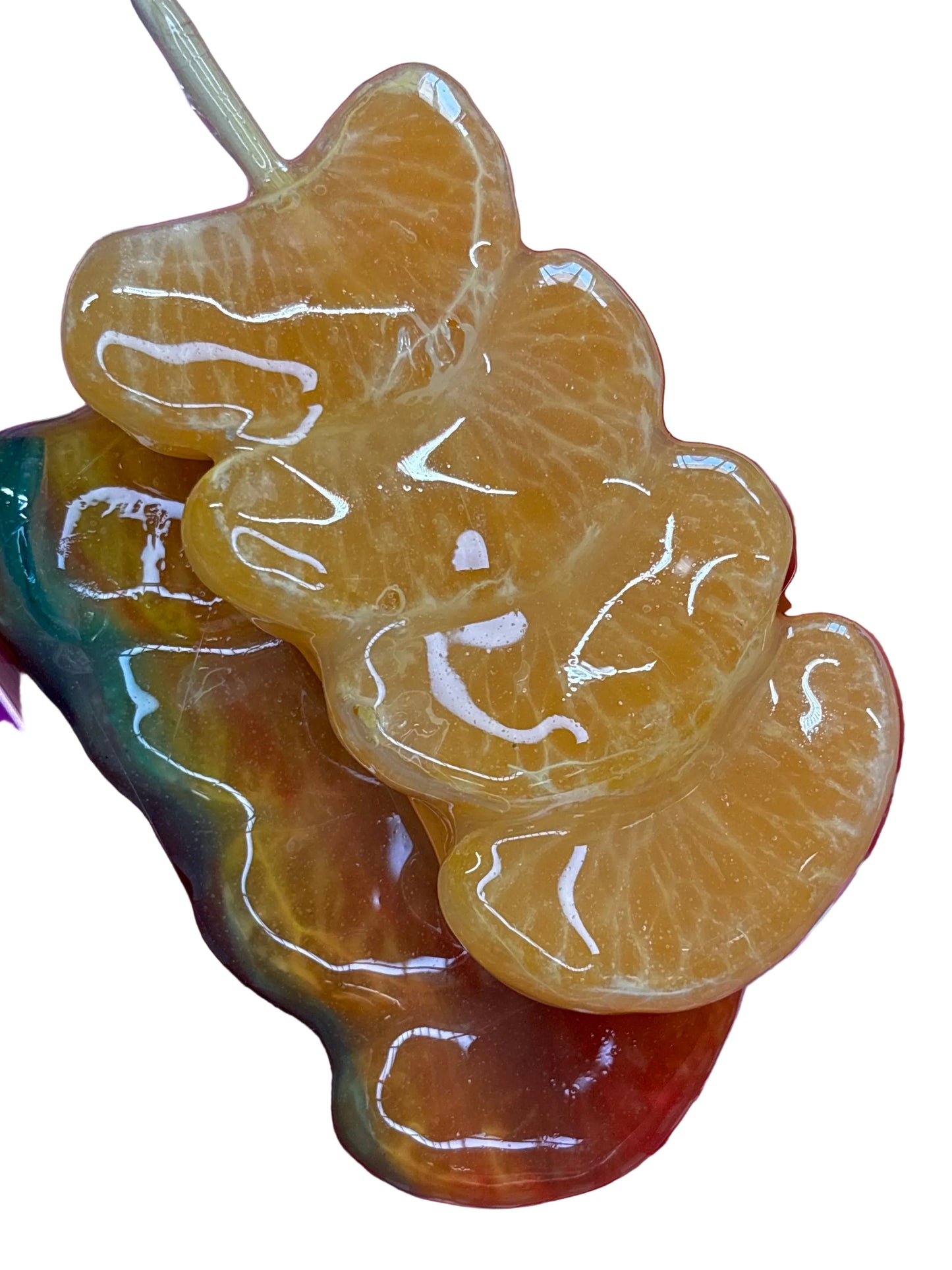 Fruit roll-up candy mandarin kabobs