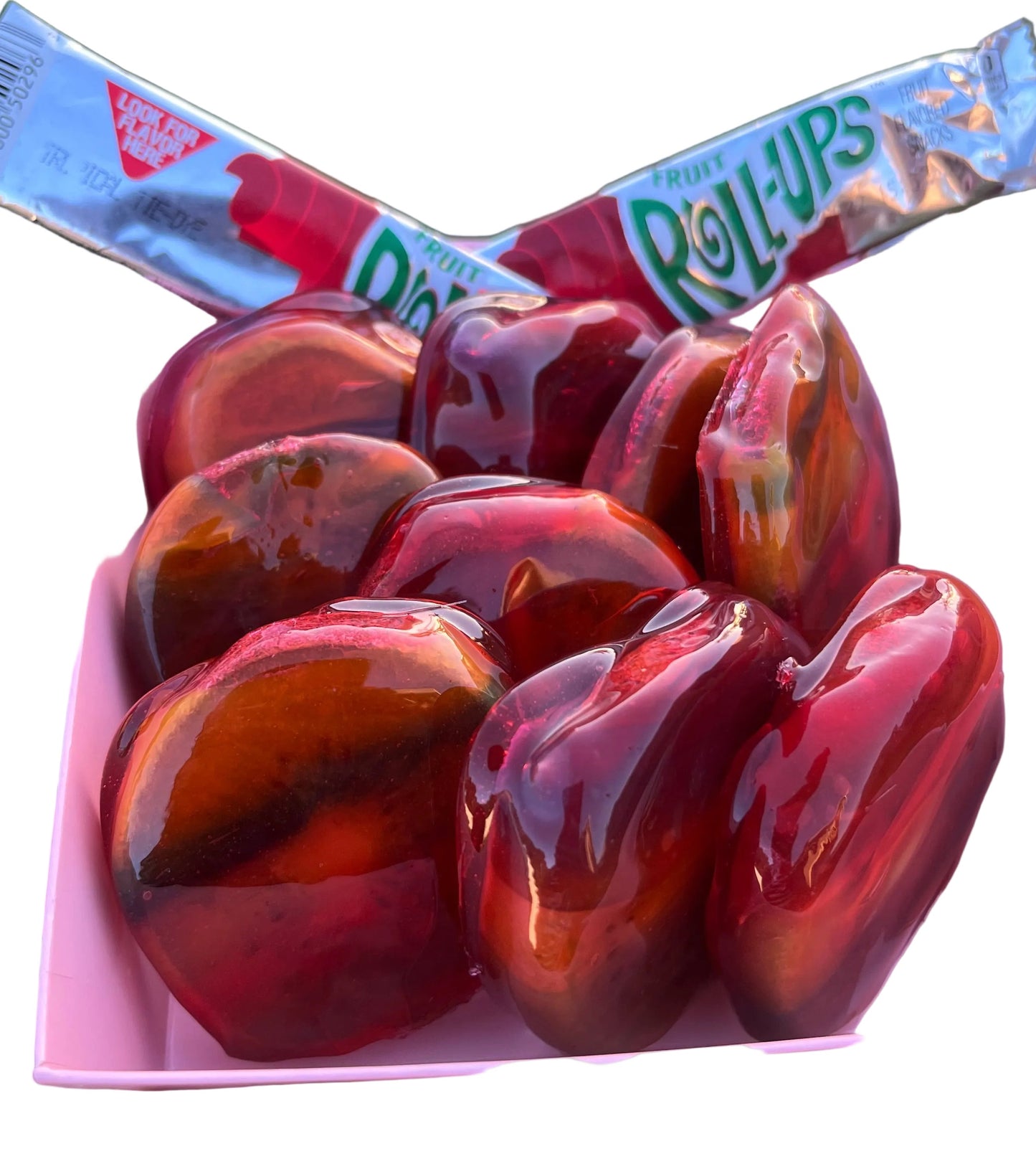 Fruit roll-up candy kiwi slices